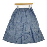 tricot COMME des GARCONS コットン リネン ダンガリー ティアード ロングスカート AD2007 ブルー レディース トリココムデギャルソン【中古】5-1105M∞