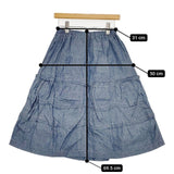 tricot COMME des GARCONS コットン リネン ダンガリー ティアード ロングスカート AD2007 ブルー レディース トリココムデギャルソン【中古】5-1105M∞