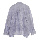 tricot COMME des GARCONS ギャザー ストライプ ブラウス シャツ AD2012 ブルー ホワイト レディース トリココムデギャルソン【中古】5-1103M∞