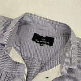 tricot COMME des GARCONS ギャザー ストライプ ブラウス シャツ AD2012 ブルー ホワイト レディース トリココムデギャルソン【中古】5-1103M∞