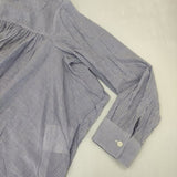 tricot COMME des GARCONS ギャザー ストライプ ブラウス シャツ AD2012 ブルー ホワイト レディース トリココムデギャルソン【中古】5-1103M∞