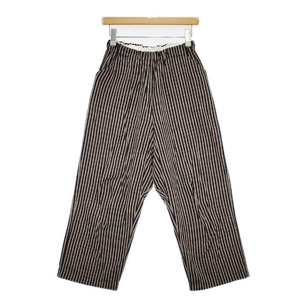 ヤンマ産業 YAMMA 会津木綿 イージーパンツ 棒縞 バルーン パンツ ベージュ ネイビー レディース ヤンマ産業【中古】5-1105G∞