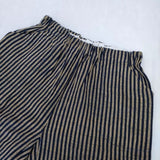 ヤンマ産業 YAMMA 会津木綿 イージーパンツ 棒縞 バルーン パンツ ベージュ ネイビー レディース ヤンマ産業【中古】5-1105G∞