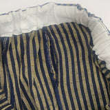 ヤンマ産業 YAMMA 会津木綿 イージーパンツ 棒縞 パンツ ベージュ ネイビー レディース ヤンマ産業【中古】5-1105G∞