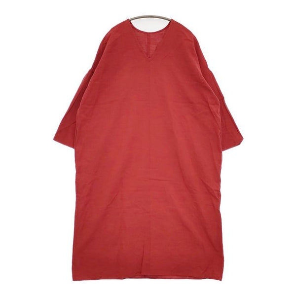 ヤンマ産業 YAMMA 会津木綿 朱赤 ワンピース レッド レディース ヤンマ産業【中古】5-1105M∞