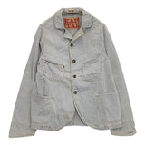 KAPITAL BLUE HANDS ヒッコリー 0 XS コットン ジャケット ブルー ホワイト レディース キャピタル【中古】5-1105M∞