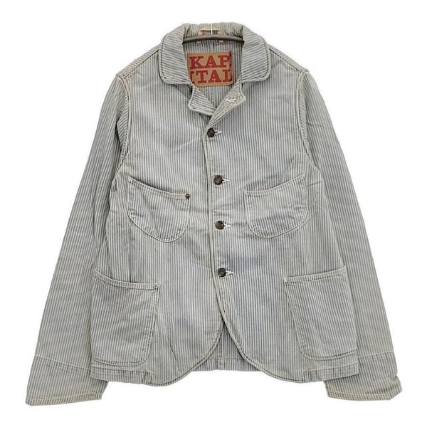 KAPITAL BLUE HANDS ヒッコリー 0 XS コットン ジャケット ブルー ホワイト レディース キャピタル【中古】5-1105M∞