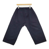 homspun 131-3235 リネンコットン ラップ サルエルパンツ ネイビー レディース ホームスパン【中古】5-1103M∞