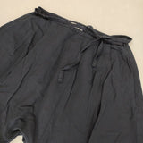 homspun 131-3235 リネンコットン ラップ サルエルパンツ ネイビー レディース ホームスパン【中古】5-1103M∞