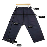 homspun 131-3235 リネンコットン ラップ サルエルパンツ ネイビー レディース ホームスパン【中古】5-1103M∞