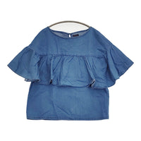 BLUE BLUE フリル シャンブレー ブラウス シャツ ブルー レディース ブルーブルー【中古】5-0809S♪