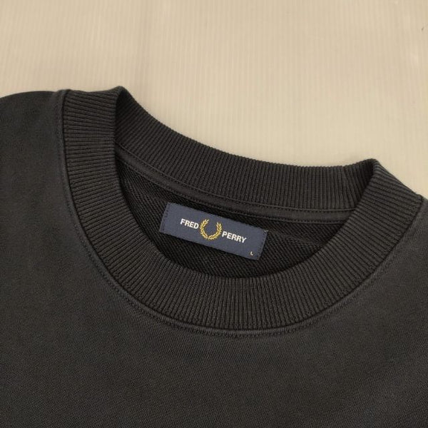 FRED PERRY クルーネック コットン トレーナー スウェット ネイビー