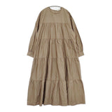 GYMPHLEX コットンティアードワンピース 定価24200円 GY-G0066 ワンピース ブラウン レディース ジムフレックス【中古】5-1016M∞