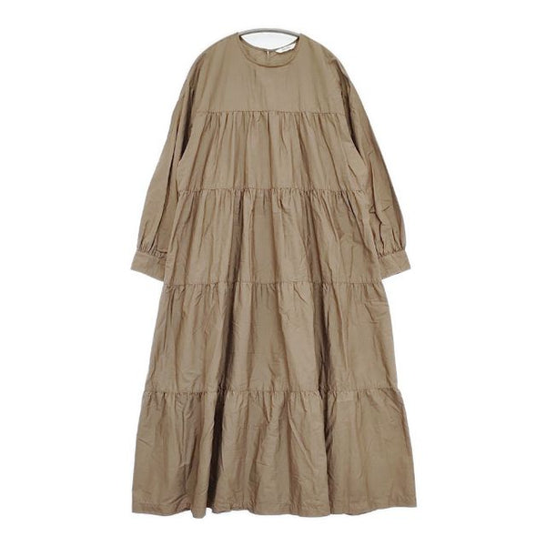 GYMPHLEX コットンティアードワンピース 定価24200円 GY-G0066 ワンピース ブラウン レディース ジムフレックス【中古】5-1016M∞