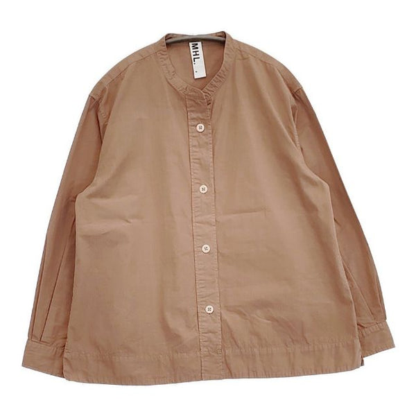 MHL. 595-4153501 COMPACT COTTON POPLIN 長袖シャツ 24SS ブラウン レディース エムエイチエル【中古】5-1103M∞