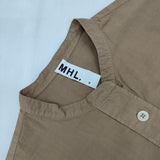 MHL. 595-4153501 COMPACT COTTON POPLIN 長袖シャツ 24SS ブラウン レディース エムエイチエル【中古】5-1103M∞