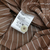 MHL. WASHED STRIPE COTTON 595-1152502 サイズ2 プルオーバー 半袖シャツ 21SS ブラウン ホワイト レディース エムエイチエル【中古】5-0809S♪