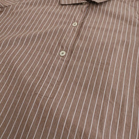 MHL. WASHED STRIPE COTTON 595-1152502 サイズ2 プルオーバー 半袖シャツ 21SS ブラウン ホワイト レディース エムエイチエル【中古】5-0809S♪