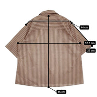 MHL. WASHED STRIPE COTTON 595-1152502 サイズ2 プルオーバー 半袖シャツ 21SS ブラウン ホワイト レディース エムエイチエル【中古】5-0809S♪