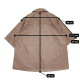MHL. WASHED STRIPE COTTON 595-1152502 サイズ2 プルオーバー 半袖シャツ 21SS ブラウン ホワイト レディース エムエイチエル【中古】5-0809S♪