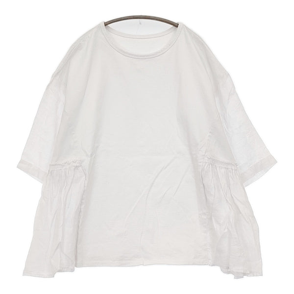 nest Robe コットンリネンドッキングプルオーバー 定価22000円 Ｔシャツ カットソー オフホワイト レディース ネストローブ【中古】5-0815S♪