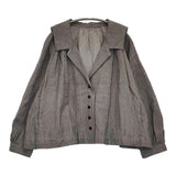 nest Robe ウールリネンジャケット セーラー 定価38500円 01243-1074 ジャケット グレー レディース ネストローブ【中古】5-1022T♪