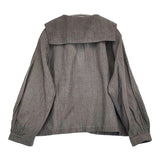 nest Robe ウールリネンジャケット セーラー 定価38500円 01243-1074 ジャケット グレー レディース ネストローブ【中古】5-1022T♪