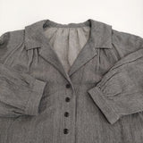 nest Robe ウールリネンジャケット セーラー 定価38500円 01243-1074 ジャケット グレー レディース ネストローブ【中古】5-1022T♪