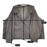 nest Robe ウールリネンジャケット セーラー 定価38500円 01243-1074 ジャケット グレー レディース ネストローブ【中古】5-1022T♪