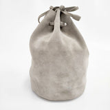 evam eva レザードローストリングバッグ 定価21000円 巾着 牛革 トートバッグ ベージュ レディース エヴァムエヴァ【中古】5-1103G∞