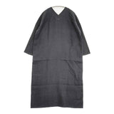 vie evam eva ドロップショルダーVネック 起毛リネン 定価24000円 V191T901 草木染め ワンピース チャコールグレー レディース ヴィー エヴァムエヴァ【中古】5-1103M∞
