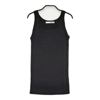 evam eva カシミヤシルクスリーブレス 定価23000円 E002K001 サイズ2 タンクトップ ブラック レディース エヴァムエヴァ【中古】5-0815M♪