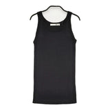 evam eva カシミヤシルクスリーブレス 定価23000円 E002K001 サイズ2 タンクトップ ブラック レディース エヴァムエヴァ【中古】5-0815M♪