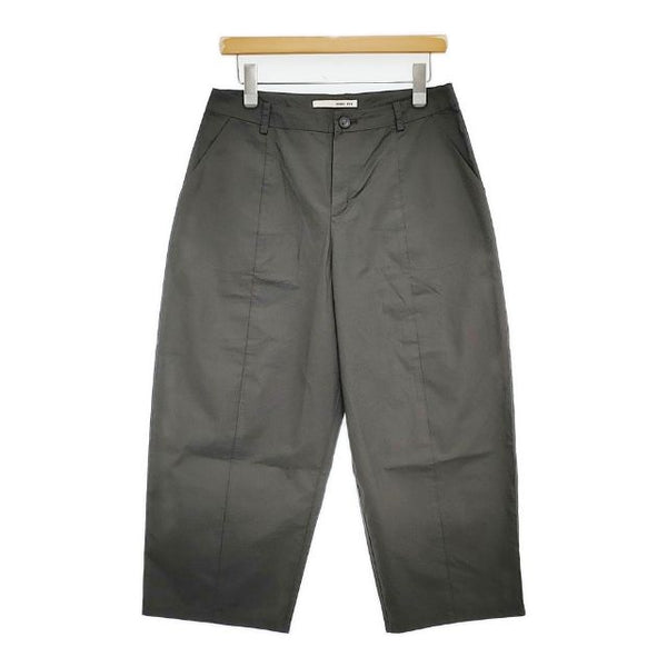 evam eva E191T028 コットンシルク 定価24000円 クロップドパンツ チャコールグレー レディース エヴァムエヴァ【中古】5-1103G∞