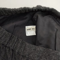 evam eva E183T174 プレスウール グレンチェック イージーパンツ サイズ2 日本製 パンツ チャコールグレー ブラック レディース エヴァムエヴァ【中古】5-1007T△