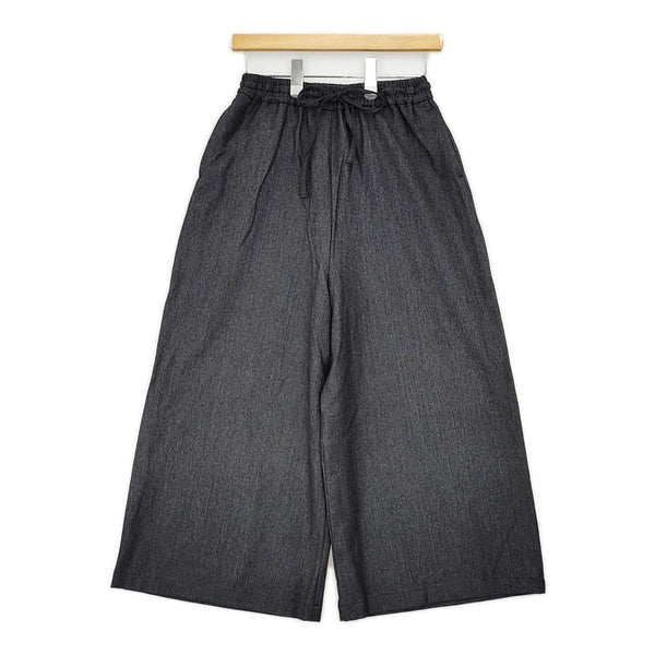 mizuiro-ind イージーワイドパンツ ヘリンボーン 日本製 パンツ チャコールグレー レディース ミズイロインド【中古】5-1007T△