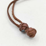 JURGEN LEHL 硝子 ガラス ネックレス クリア ブラウン レディース ヨーガンレール【中古】5-0910G∞