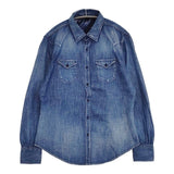 45R/45rpm ゴマデニムのイースタンシャツ（加工）定価42900円 長袖シャツ ブルー レディース フォーティーファイブアールピーエム【中古】5-1103M∞