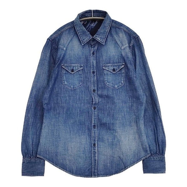 45R/45rpm ゴマデニムのイースタンシャツ（加工）定価42900円 長袖シャツ ブルー レディース フォーティーファイブアールピーエム【中古】5-1103M∞