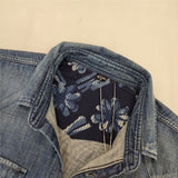 45R/45rpm ゴマデニムのイースタンシャツ（加工）定価42900円 長袖シャツ ブルー レディース フォーティーファイブアールピーエム【中古】5-1103M∞