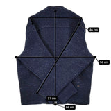 45R/45rpm 縮絨メルトンの908ライダース サイズ3 定価74800円 ニット ブルゾン ネイビー レディース フォーティーファイブアールピーエム【中古】5-1119T∞