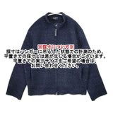 45R/45rpm 縮絨メルトンの908ライダース サイズ3 定価74800円 ニット ブルゾン ネイビー レディース フォーティーファイブアールピーエム【中古】5-1119T∞