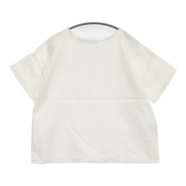 45R/45rpm コットンリネンデニムのビッグTシャツ 定価24200円 ホワイト レディース フォーティーファイブアールピーエム【中古】5-0819S♪