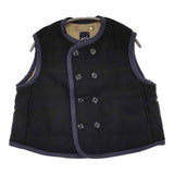 45R/45rpm ジャージフラノのリバーシブルキルトベスト 定価66000円 ネイビー グリーン レディース フォーティーファイブアールピーエム【中古】5-1022T♪