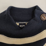 45R/45rpm USモーボーダーの908オーシャンネック ニット ネイビー ベージュ レディース フォーティーファイブアールピーエム【中古】5-1022T♪