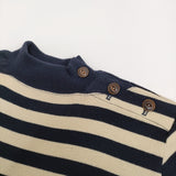 45R/45rpm USモーボーダーの908オーシャンネック ニット ネイビー ベージュ レディース フォーティーファイブアールピーエム【中古】5-1022T♪