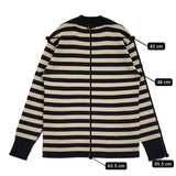 45R/45rpm USモーボーダーの908オーシャンネック ニット ネイビー ベージュ レディース フォーティーファイブアールピーエム【中古】5-1022T♪