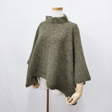 45R/45rpm シェットランドのモックネックポンチョ 定価28600円 ウール サイズ0 ポンチョ グリーン レディース フォーティーファイブアールピーエム【中古】5-1030T◎