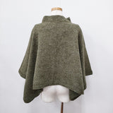 45R/45rpm シェットランドのモックネックポンチョ 定価28600円 ウール サイズ0 ポンチョ グリーン レディース フォーティーファイブアールピーエム【中古】5-1030T◎