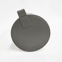 Building Block Barrel Bag PVC×レザー シリンダー 定価68000円 ハンドバッグ クリア レディース ビルディングブロック【中古】5-0815S♪